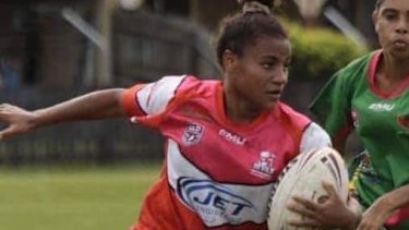 Nilly Mooney in action for the Norths Junior Devils rugby league team.
