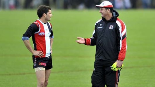 Leigh Montagna and Ross Lyon formed a strong bond when both started out at St Kilda.