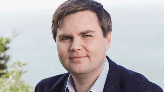 Then and now: A fresh-faced J. D. Vance as the author and now the vice-presidential hopeful.
