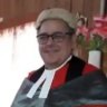 Kiribati High Court Justice David Lambourne, right, pictured in 2019 with Sir John Baptist Muri, a former chief justice of the High Court of Kiribati. The Kiribati government has been seeking to deport Lambourne.
