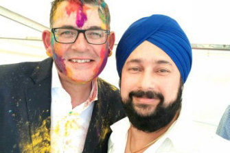 Daniel Andrews and Luckee Kohli at Wyndham Holi Festival.