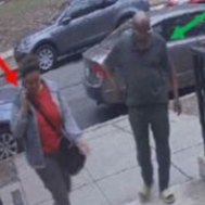 Suspect Audrey Denise Miller is seen on CCTV footage with Fasil Teklemariam entering his apartment building on April 1. 