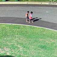 The boys were captured on CCTV walking towards the river on Monday afternoon. 