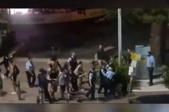 Police broke up the brawl but no arrests were made. 