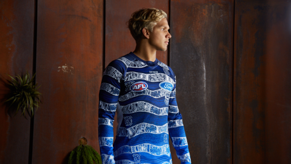 Geelong Football Club's Indigenous guernsey designed by Quinton Narkle. 