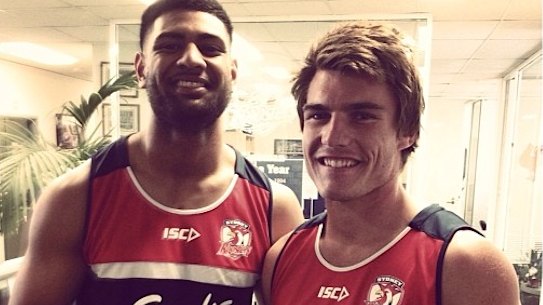 Angus Crichton and Daniel Tupou in 2014.