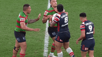 Keaon Koloamatangi stays calm after profanities from Roosters’ Leniu in NRL clash