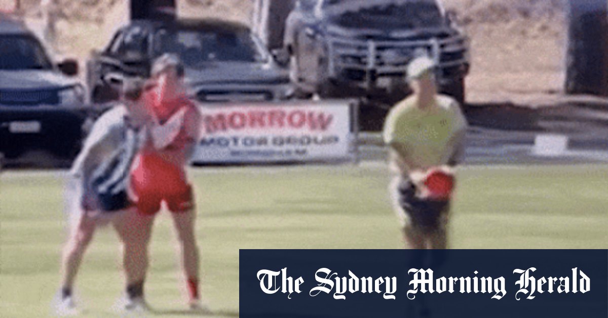 You be the judge: Watch the ump-bump footage that cost a country footballer a league medal