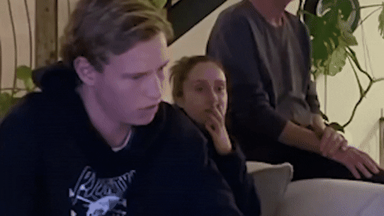 VFL player Flynn Young reacts as he is picked by Carlton in the AFL’s mid-season draft.