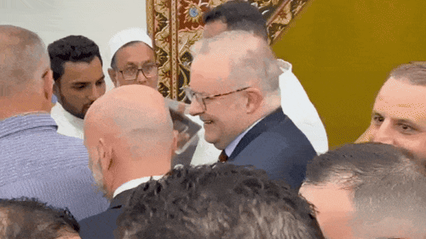 The Prime Minister at Lakemba mosque.
