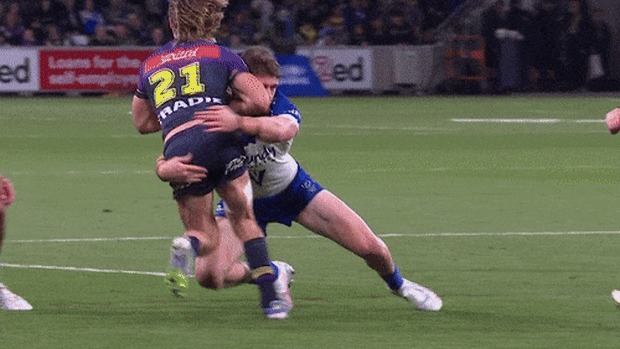 Stephen Crichton has been fined for this incident involving Ryan Papenhuyzen.