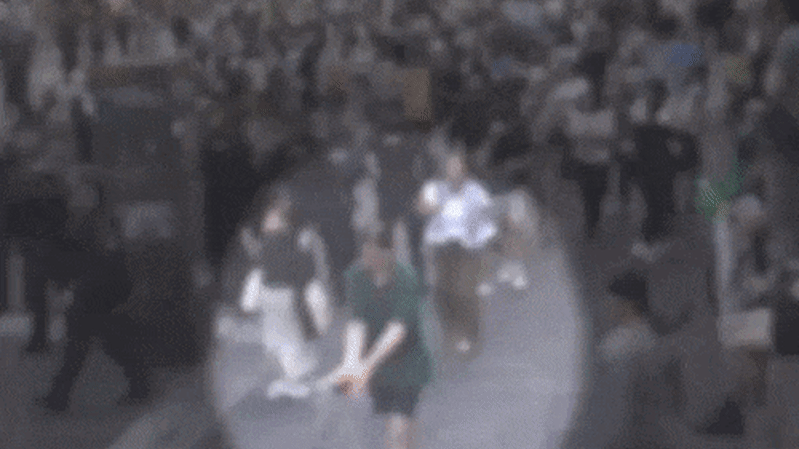 The moment that sparked a ‘riot’: CCTV reveals true start of Town Hall protest chaos
