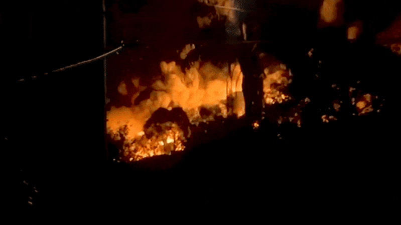 Oil drum facility fire causing traffic delays on major motorway