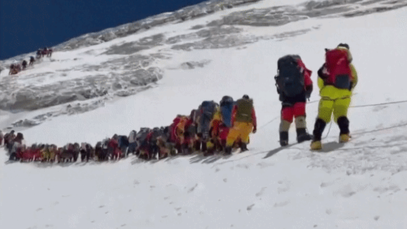 ‘Out of their depth': Everest clogged with climbers on record day