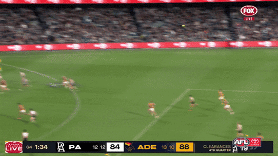 Mark Keane takes a game-saving grab against Port Adelaide.