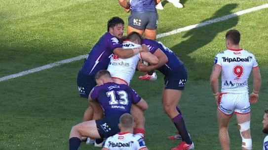 Max King hip-drop tackle