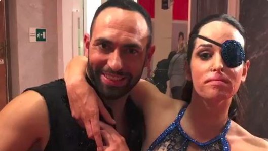 Italian model Gessica Notaro, right, pictured with her dance partner on Italy's Dancing With The Stars.