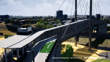 Cross River Rail pedestrian and cycle bridge.