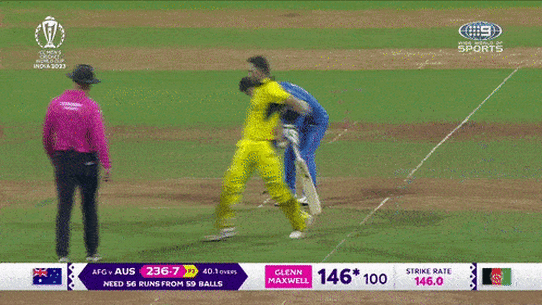 Glenn Maxwell cramps up in Mumbai.