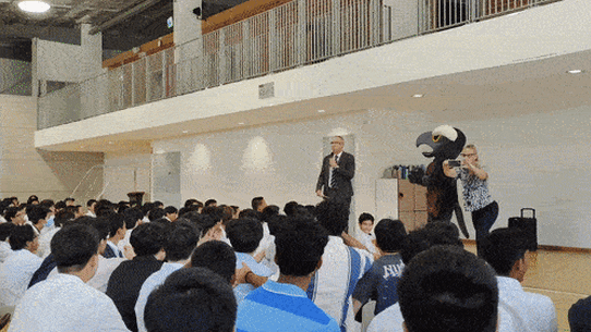 The moment North Sydney Boys students are told they came first.