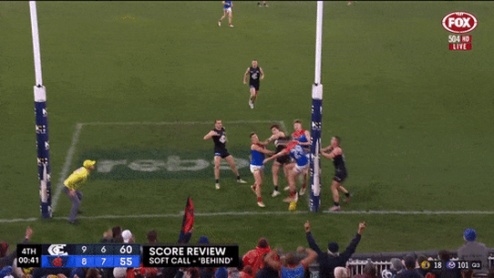 Caleb Marchbank’s match-winning touch in Carlton’s victory over Melbourne in round 22.