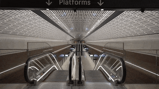 Victoria Cross metro station in North Sydney.