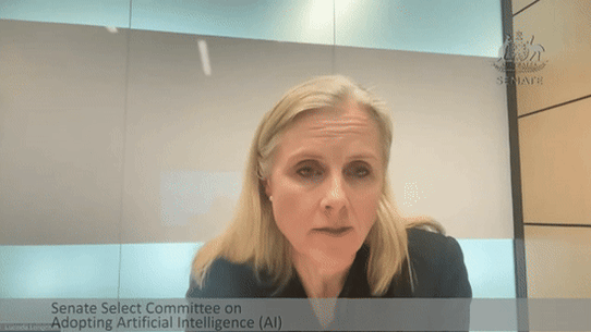 Google’s Lucinda Longcroft denied receiving AI assistance in her Senate questioning.