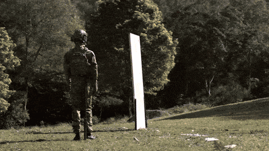 A controlled explosion shows the impact on those nearby.