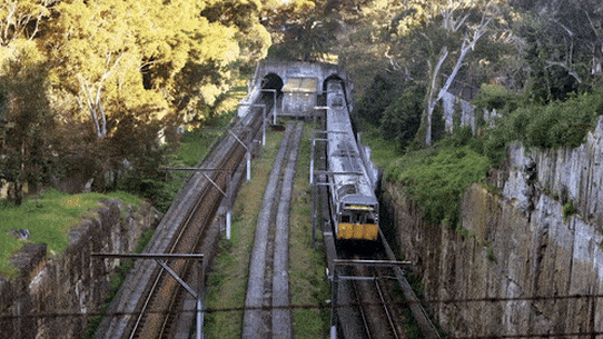 Illustration of Woollahra station. The line was constructed in the 1960s, but the original station plan was abandoned due to its cost and community concern.