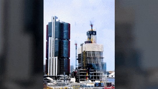 Construction of the Crown tower at Barangaroo.