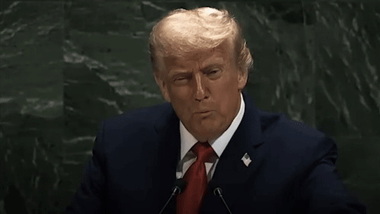 Donald Trump addresses the UN General Assembly.