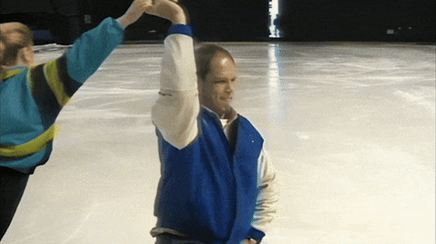 A snippet of my encounter with the greats, Torvill and Dean. Yes, I was on thin ice.