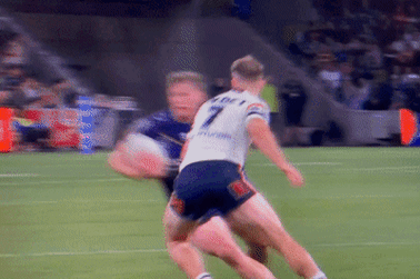 Sam Walker avoided being penalised for this contentious shot on Harry Grant.