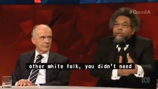 Eric Abetz told American philosopher Cornel West it was regretful that he compared the Trump administration to those of Hitler and Mussolini.