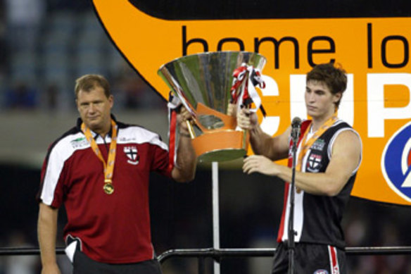 When St Kilda won the Wizard Cup in 2004, Grant Thomas and Lenny Hayes didn't crack a smile because they wanted to appear intent on the bigger prize.