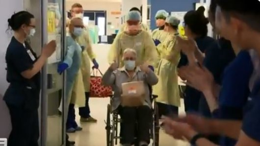94-year-old coronavirus survivor Maureen Appleby has been discharged from the Austin Hospital and given a spectacular send off. 