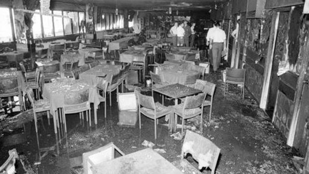 The remains of Brisbane's Whiskey Au Go Go nightclub on St Paul's Terrace on March 8, 1973.
