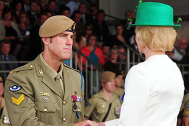 Decorated ... Ben Roberts-Smith being awarded the Victoria Cross by the then Governor-General, Quentin Bryce.