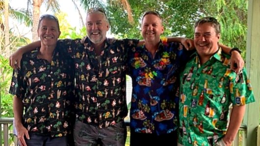David Harrison (far right) and his three older brothers Michael, Peter, and Warren on Christmas Day, 2019.