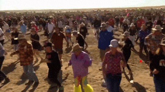Australians dance the Nutbush.