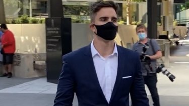 Zach Featherstone outside court on Tuesday.