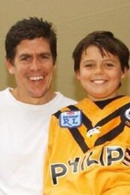 James Grant with son Jack, when he was a youngster.