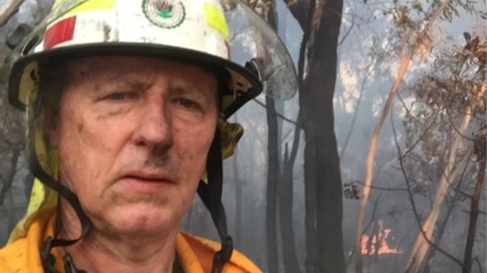 Former FRNSW Commissioner Greg Mullins as an RFS volunteer. 
