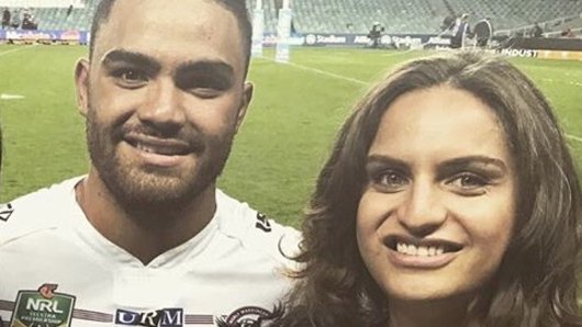 Manly Sea Eagles player Dylan Walker with his sister Jade Walker. 