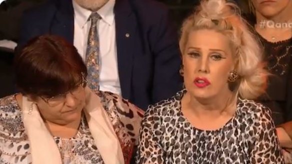 Krissi Grant (right) asked a poignant question about suicide on Monday's Q&A. 