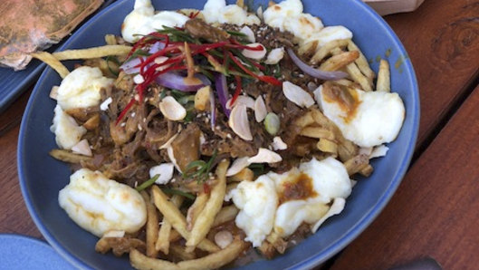 The Canadian-inspired rendang poutine was our pick of the dishes.