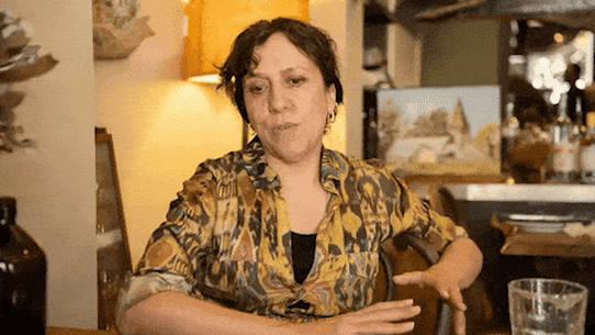 Rachel Perkins durante almoço em Bush, Redfern.