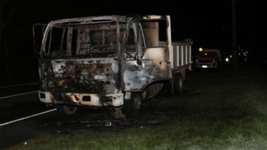 The aftermath of the truck fire.