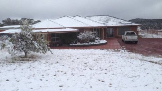 Snow blankets Stanthorpe in 2015.