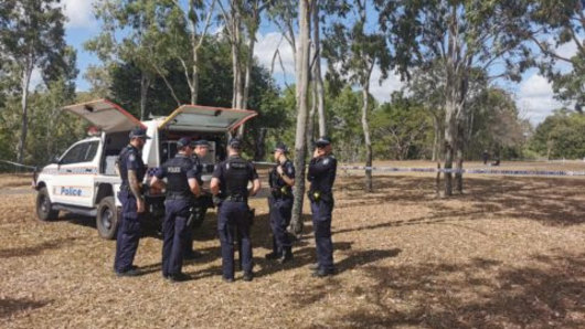 Police at the scene of the attack in Cranbrook in north Queensland. 